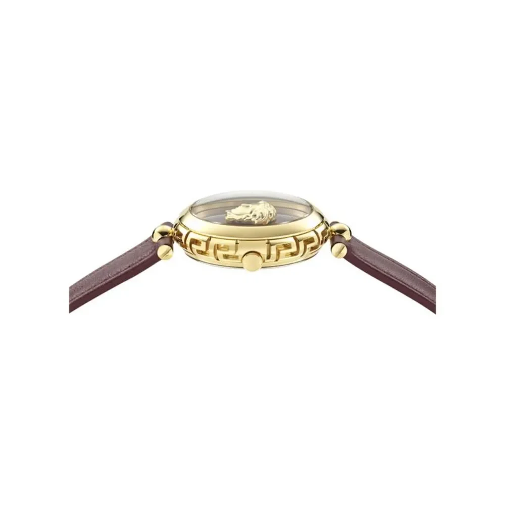 Versace Medusa Jewel Leather Watch Gold Womens